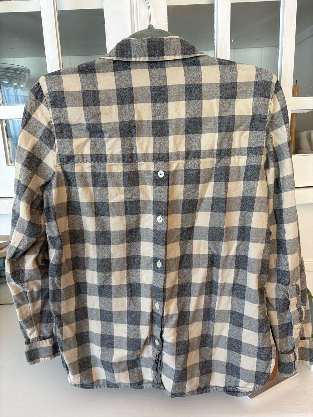 Madewell Neutral Plaid Shirt Jacket in Cream and Gray - Picture 4 of 4